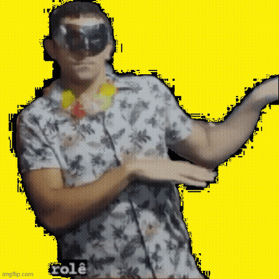 A Man Wearing Sunglasses And A Hawaiian Shirt Has The Word Role Written On The Bottom Right GIF