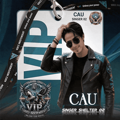 A Man Wearing Sunglasses And A Lanyard That Says Cau On It GIF