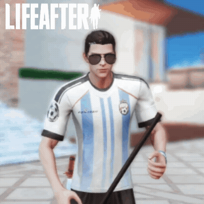 A Man Wearing Sunglasses And A Shirt That Says Life After GIF