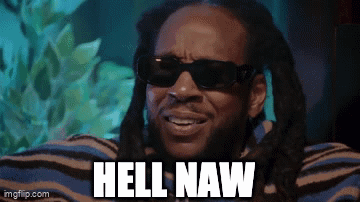 A Man Wearing Sunglasses And A Striped Shirt Is Saying Hell Naw GIF