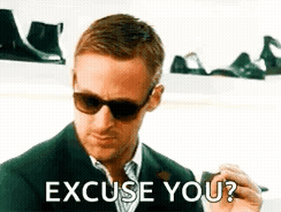 A Man Wearing Sunglasses And A Suit Is Making A Funny Face And Saying `` Excuse You '' . GIF