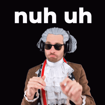 A Man Wearing Sunglasses And A Wig Says " Nuh Uh " GIF