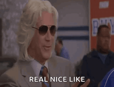A Man Wearing Sunglasses And A Wig Says Real Nice Like GIF