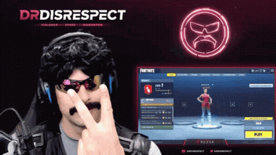 A Man Wearing Sunglasses And Headphones Is Playing A Video Game Called Fortnite GIF