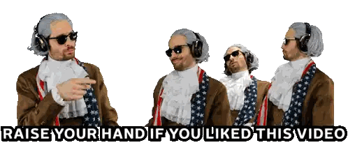 A Man Wearing Sunglasses And Headphones Says Raise Your Hand If You Like This Video Sticker