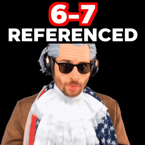 A Man Wearing Sunglasses And Headphones Stands In Front Of A Black Background That Says ' 6-6 Referenced ' GIF
