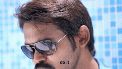 A Man Wearing Sunglasses Has The Word Do It Written On His Forehead GIF