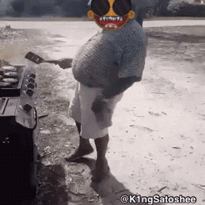 A Man Wearing Sunglasses Is Cooking Food On A Grill With The Hashtag K1ngsatoshee At The Bottom GIF