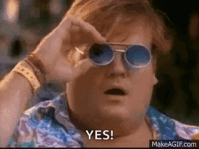 A Man Wearing Sunglasses Is Holding His Hand To His Eye And Says Yes . GIF