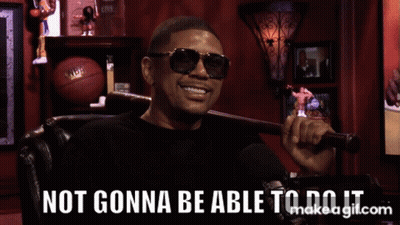 A Man Wearing Sunglasses Is Singing Into A Microphone With The Words Not Gonna Be Able To Do It Above Him GIF