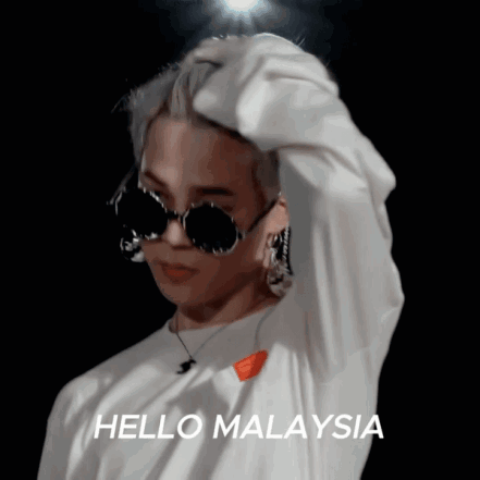 A Man Wearing Sunglasses Says Hello Malaysia GIF