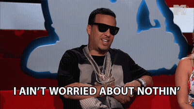 A Man Wearing Sunglasses Says " I Ain 'T Worried About Nothin " GIF