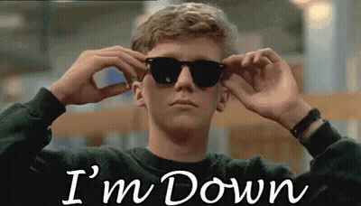 A Man Wearing Sunglasses Says I 'M Down In The Corner GIF