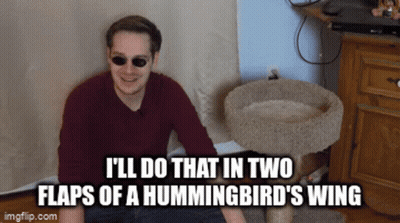 A Man Wearing Sunglasses Sits In Front Of A Cat Bed With The Caption I 'Ll Do That GIF
