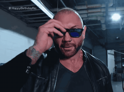 A Man Wearing Sunglasses With The Words Happy Birthday Ric On The Bottom Right GIF