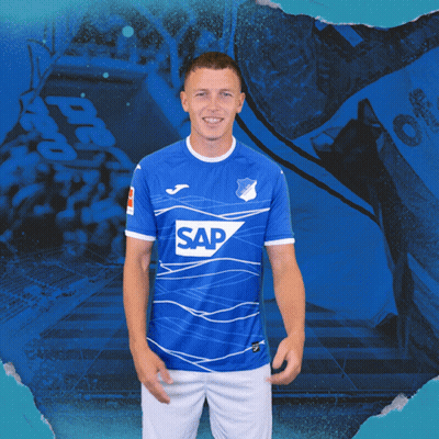 A Man Wears A Blue Shirt With The Word Sap On It GIF