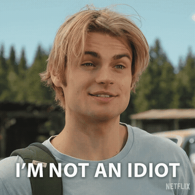 A Man With A Backpack Is Saying I 'M Not An Idiot GIF