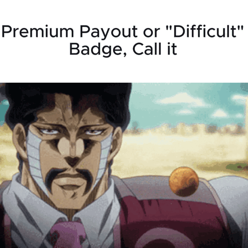 A Man With A Bandage On His Face And A Badge That Says Premium Payout Or Difficult Badge GIF