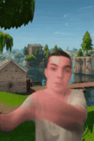 A Man With A Bandage On His Forehead Is Standing In A Field With His Arms Outstretched GIF