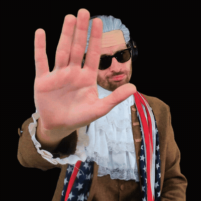 A Man With A Bandage On His Head Is Making A Stop Gesture GIF