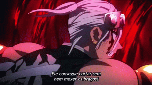 A Man With A Bandage On His Head Is Standing In Front Of A Red Background And Says Ele Consegue Cortar GIF