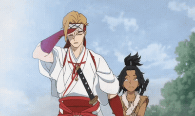 A Man With A Bandage On His Head Is Standing Next To Another Man GIF