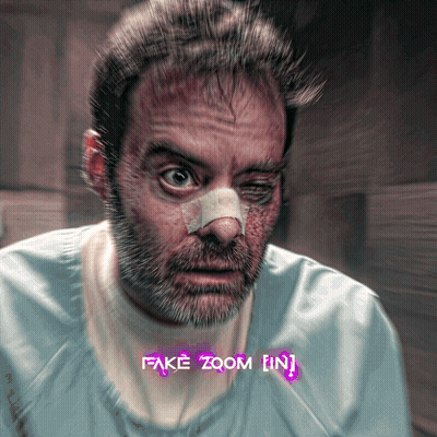 A Man With A Bandage On His Nose And Fake Zoom In Purple GIF