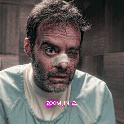 A Man With A Bandage On His Nose Has Zoom In 2 Written On The Bottom GIF