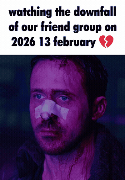 A Man With A Bandage On His Nose Is Watching The Downfall Of Our Friend Group On February 13Th GIF