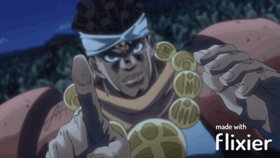 A Man With A Bandana On His Head Is Pointing At The Camera With The Words Made With Flixier Below Him GIF