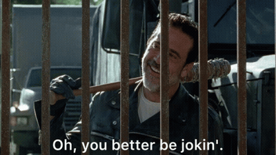 A Man With A Baseball Bat Behind Bars Says Oh You Better Be Jokin ' GIF