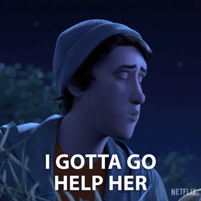 A Man With A Beanie On Says I Gotta Go Help Her GIF