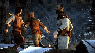 A Man With A Beard And A Bearded Woman Are Standing Next To Each Other GIF