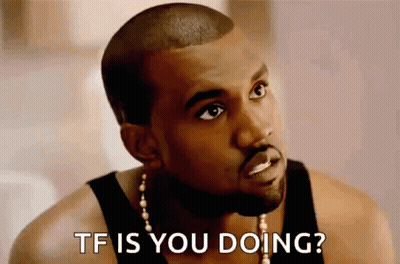 A Man With A Beard And A Black Tank Top Is Asking Tf Is You Doing . GIF