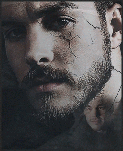 A Man With A Beard And A Crack In His Face GIF