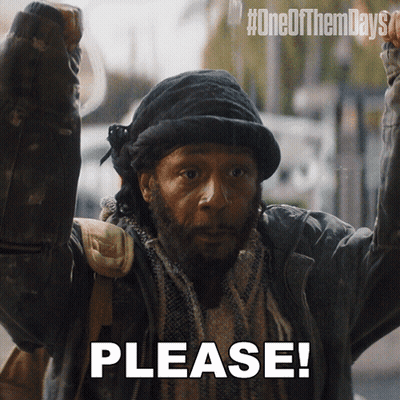 A Man With A Beard And A Hat Says Please In Front Of A Sign That Says One Of Them Days GIF