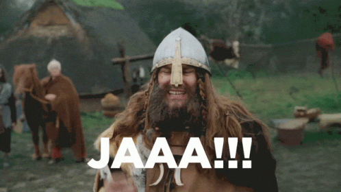 A Man With A Beard And A Helmet Says Jaaaa GIF