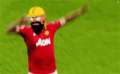 A Man With A Beard And A Red Shirt That Says Aon GIF