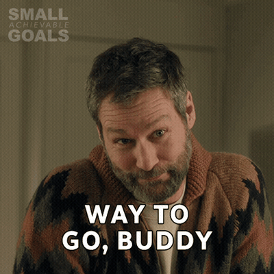A Man With A Beard And A Sweater Says Way To Go Buddy GIF