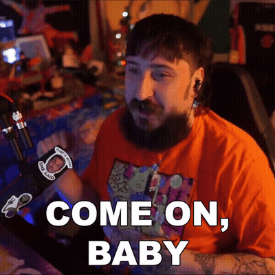 A Man With A Beard And A Wristband That Says Come On Baby GIF