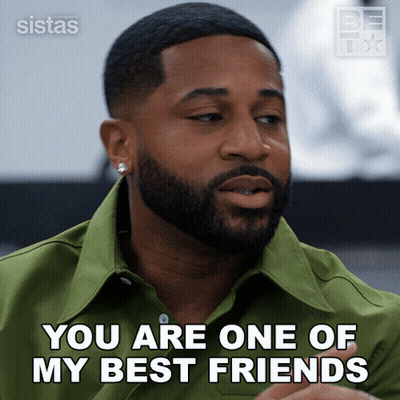 A Man With A Beard And Earrings Says You Are One Of My Best Friends GIF