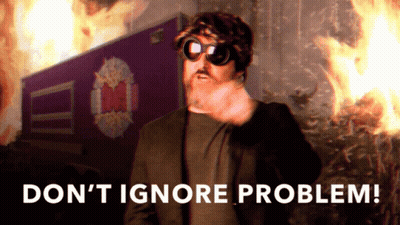 A Man With A Beard And Goggles Says " Don 'T Ignore Problem " GIF