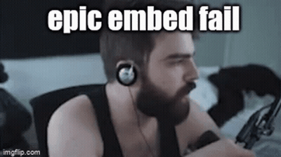A Man With A Beard And Headphones Is Sitting In Front Of A Microphone With The Words Epic Embed Fail . GIF