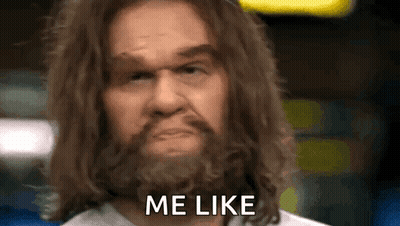 A Man With A Beard And Long Hair Says Me Like GIF