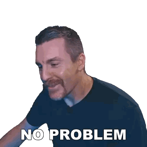 A Man With A Beard And Mustache Has A Sticker On His Face That Says No Problem Sticker