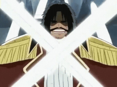 A Man With A Beard And Mustache Is Holding A Sword In Front Of His Face . GIF