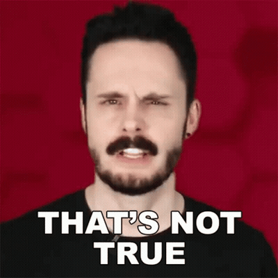 A Man With A Beard And Mustache Is Making A Funny Face And Says That 'S Not True GIF