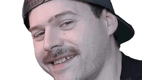 A Man With A Beard And Mustache Wearing A Black Hat Sticker