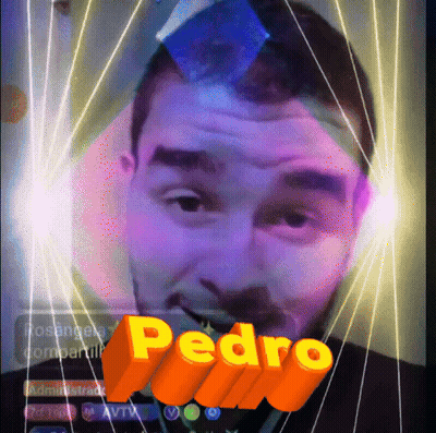 A Man With A Beard And The Name Pedro Written On His Face GIF