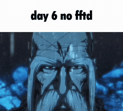 A Man With A Beard And The Words Day 6 No Fftd Above Him GIF